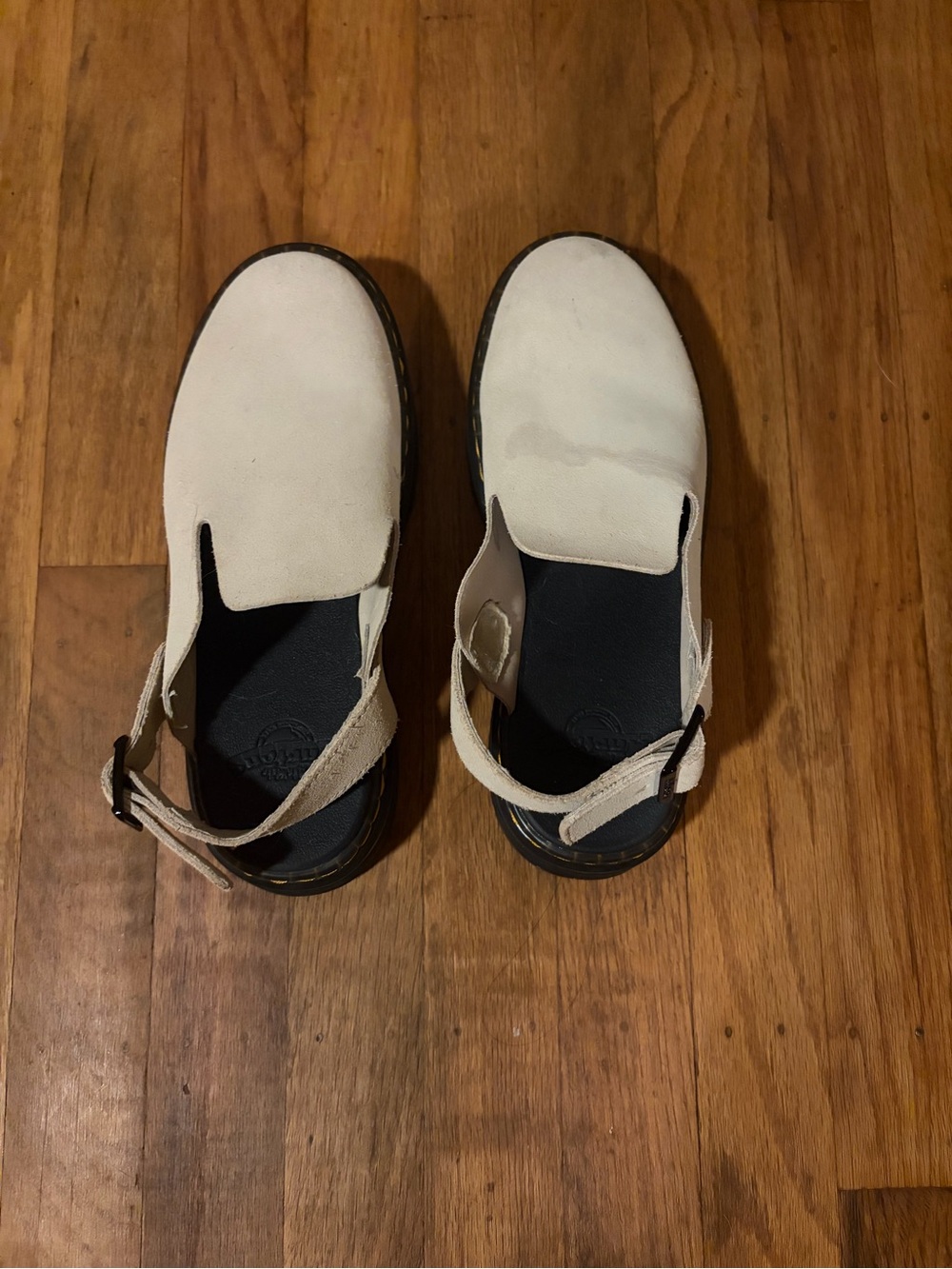 Women’s Dr Martens White Slip-On Leather Shoe Clog